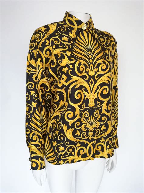 t shirt versace vintage|Versace silk shirt vintage.